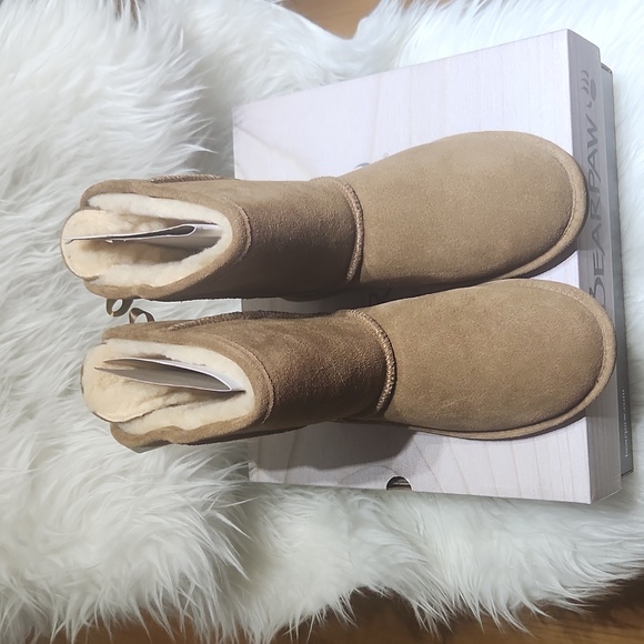 [US8] BEARPAW Suede Winter Boots - size 8, Hickory NWT, BNIB - Picture 2 of 7
